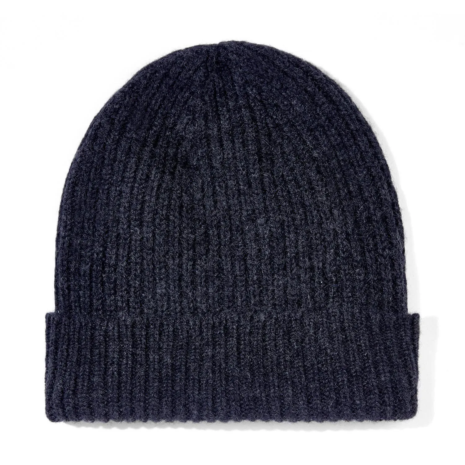 100% Cashmere Ribbed Beanie Hat