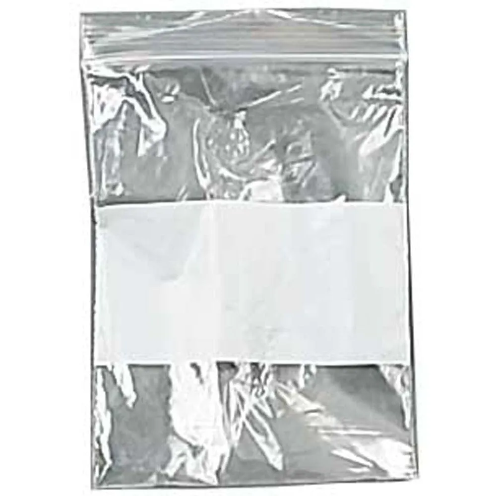 1000 Count Plastic Resealable Bags with White Strip for Labeling - 3x4 Inch  - PLS-31304