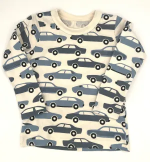 12 M Long SleeveTee - Vintage Cars Blue