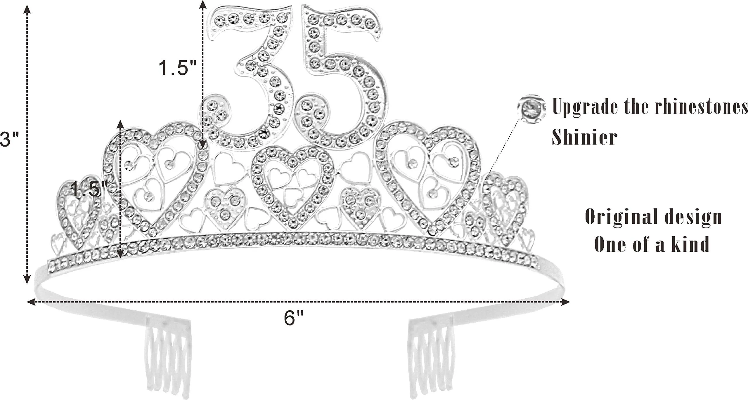 35th Birthday Gifts for Womens, 35th Birthday Tiara and Sash, 35th Birthday Decorations