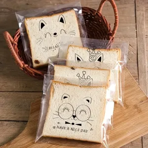 50pcs Sticky Bread And Toast Bag Reusable Zip lock Baking Storage