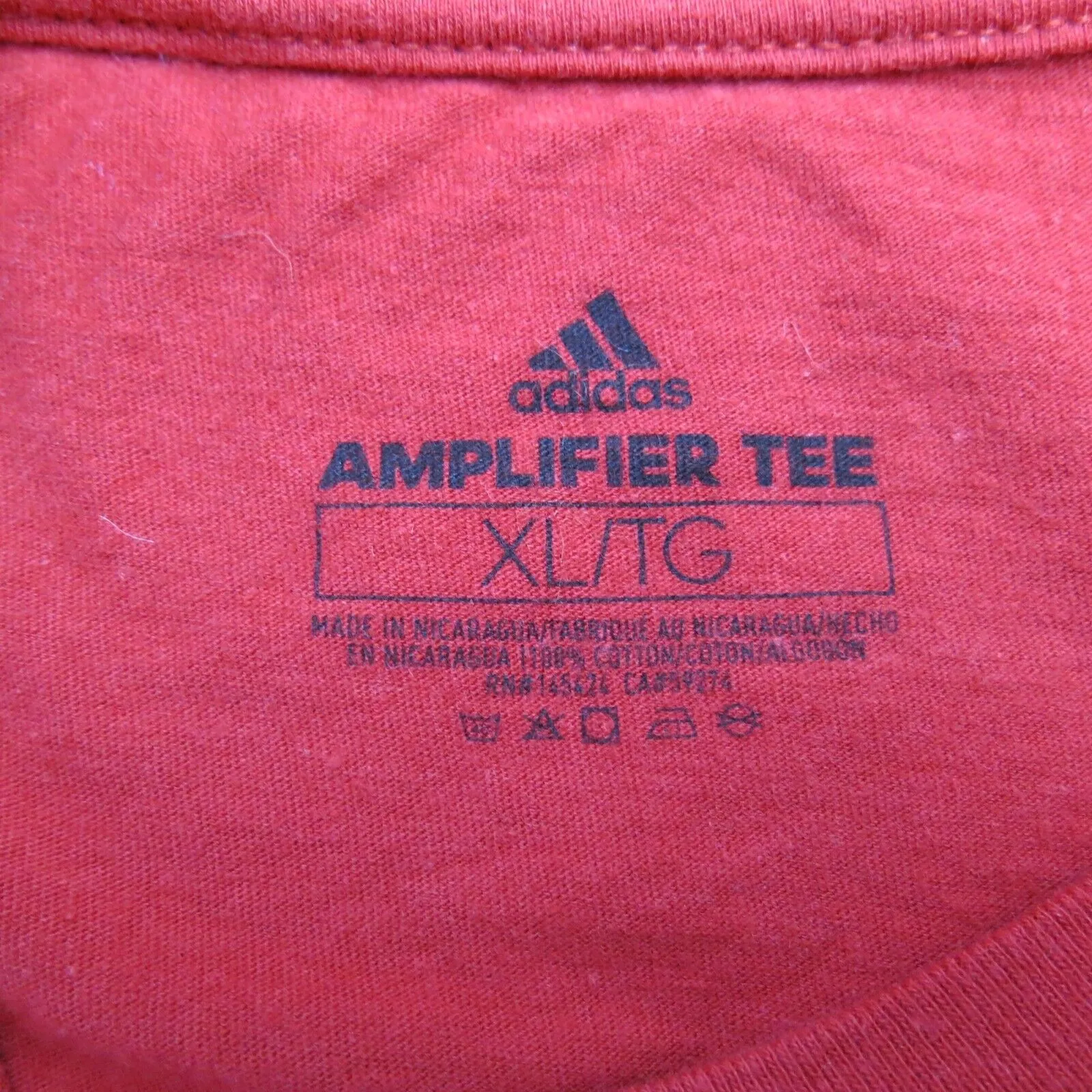 Adidas Amplifier Tee Mens Crew Neck T Shirt Short Sleeves 100% Cotton Red SZ XL