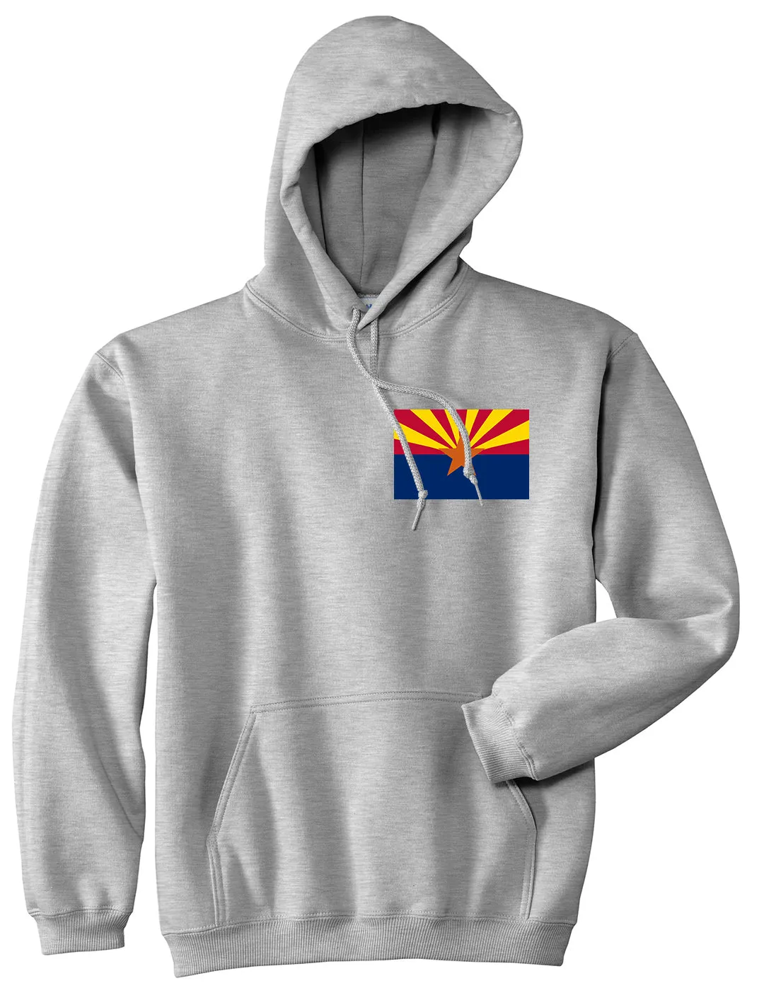 Arizona State Flag AZ Chest Mens Pullover Hoodie