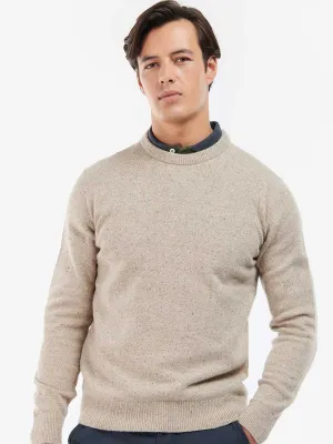 BARBOUR Tisbury Lambswool Crew Neck Pullover - Mens - Stone