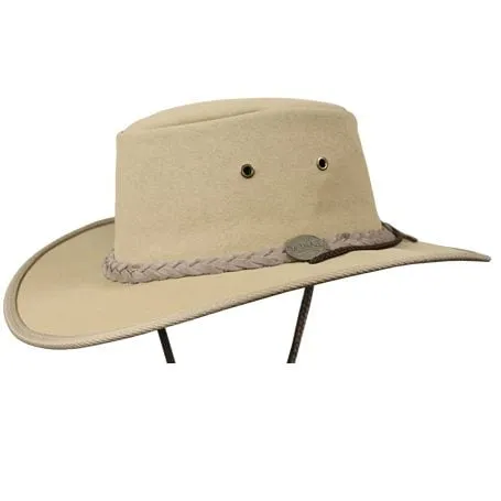 Barmah 1054 BE Beige Drover Allover Canvas Hat