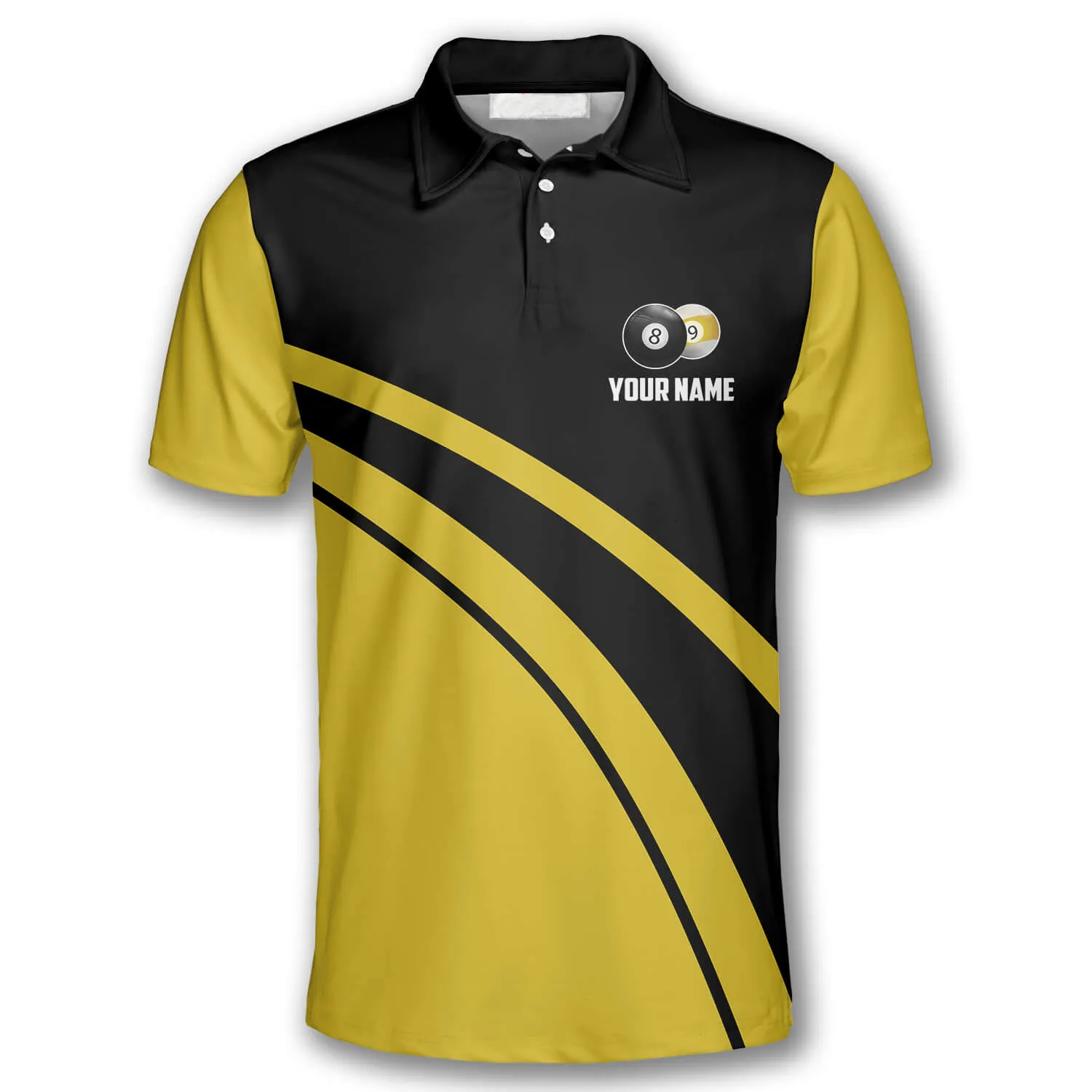 Billiard I'm Bipooler I Playing 8 and 9 Ball Yellow Black Custom Billiard Shirts for Men, Funny Billiard Shirt