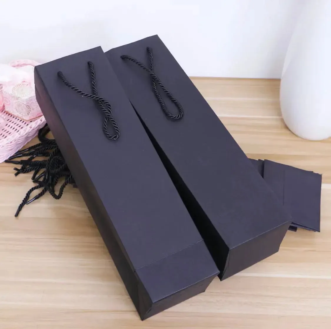 Black kraft Wine bags 25 cm length