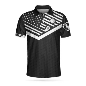 Born To Golf Forced To Work Custom Polo Shirt, Black Theme American Flag Polo Shirt, Best Golf Shirt For Men Coolspod