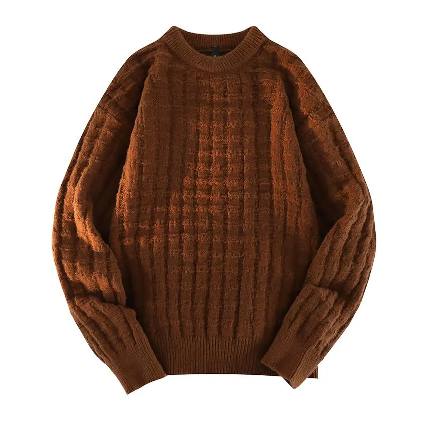 Casual Crew Neck Loose Fit Simplicity Knitted Sweater