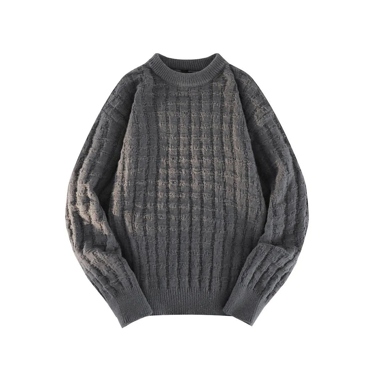 Casual Crew Neck Loose Fit Simplicity Knitted Sweater