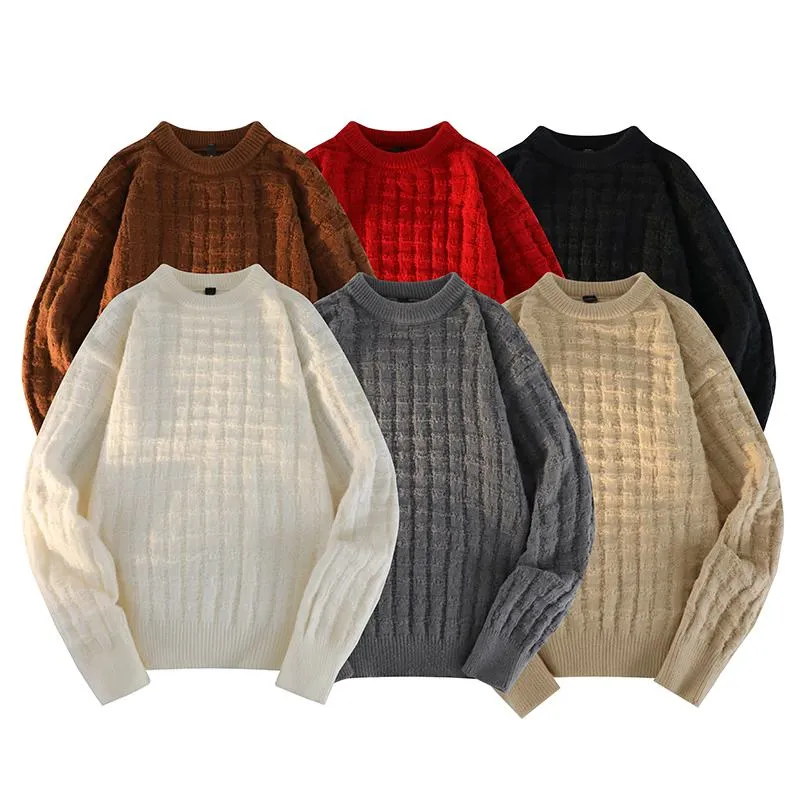 Casual Crew Neck Loose Fit Simplicity Knitted Sweater