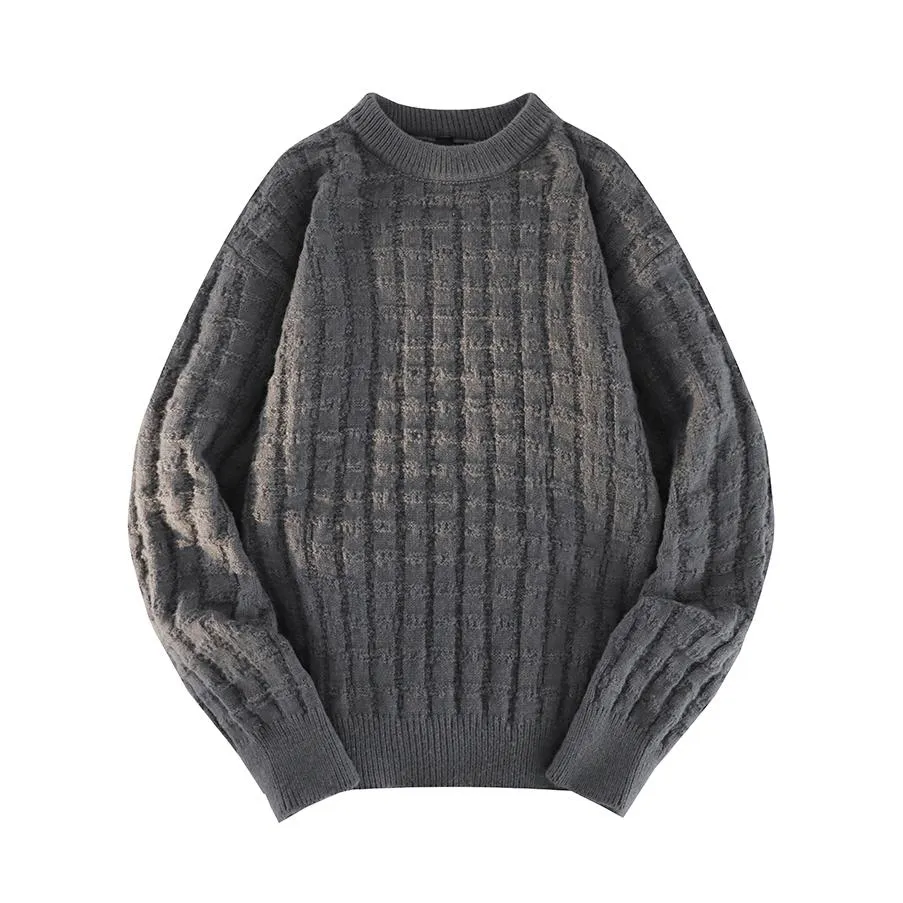 Casual Crew Neck Loose Fit Simplicity Knitted Sweater