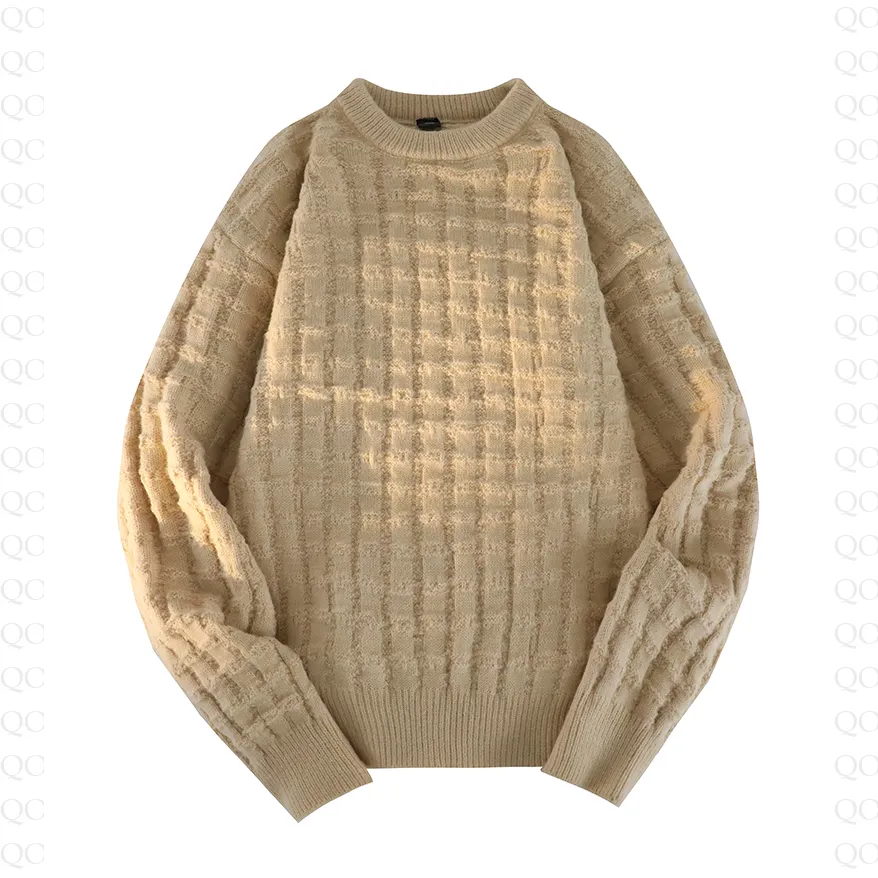 Casual Crew Neck Loose Fit Simplicity Knitted Sweater