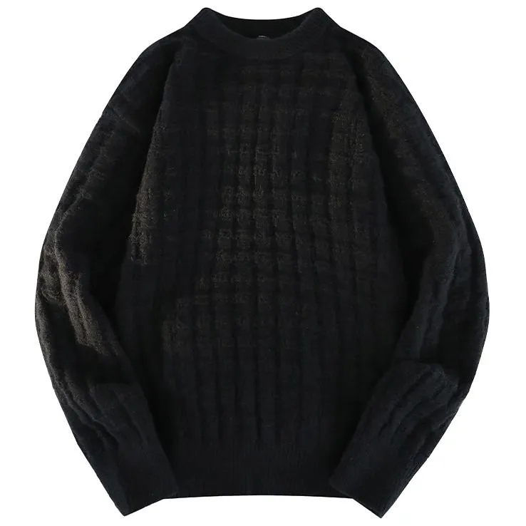 Casual Crew Neck Loose Fit Simplicity Knitted Sweater