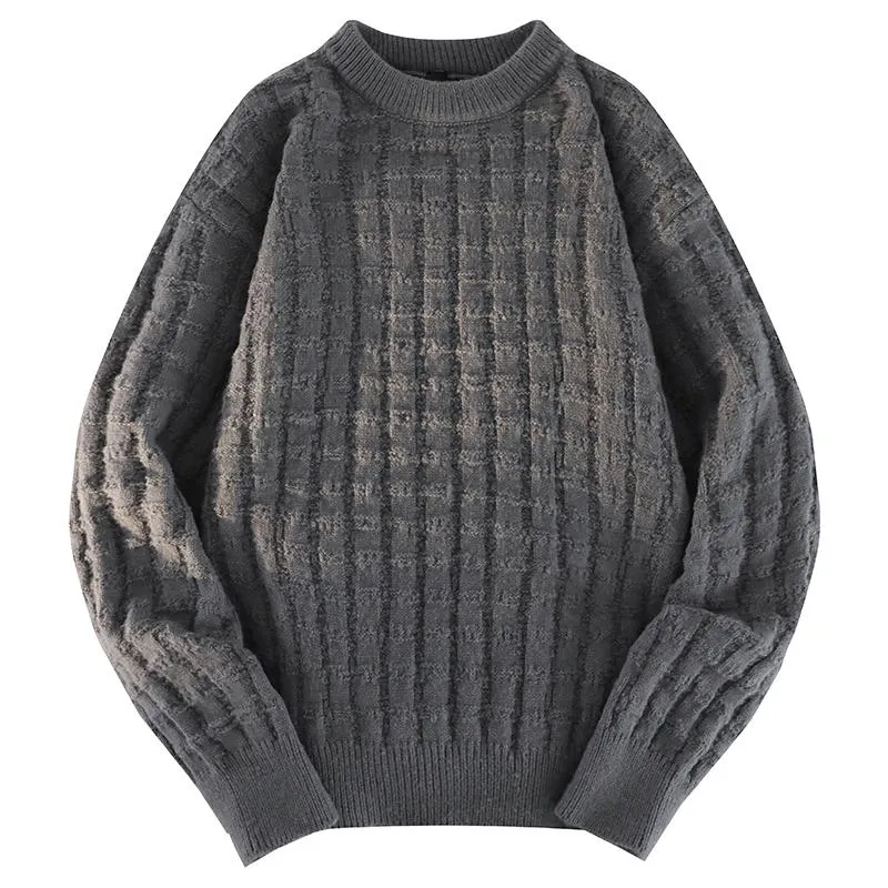 Casual Crew Neck Loose Fit Simplicity Knitted Sweater