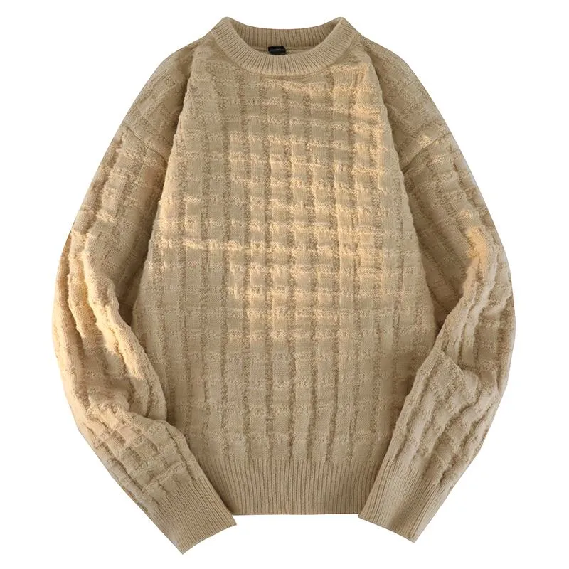 Casual Crew Neck Loose Fit Simplicity Knitted Sweater