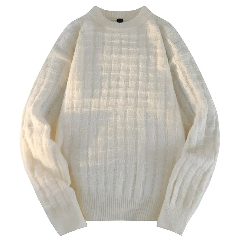 Casual Crew Neck Loose Fit Simplicity Knitted Sweater