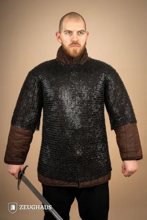 Chainmail Haubergeon Flatring Riveted 9mm Burnished