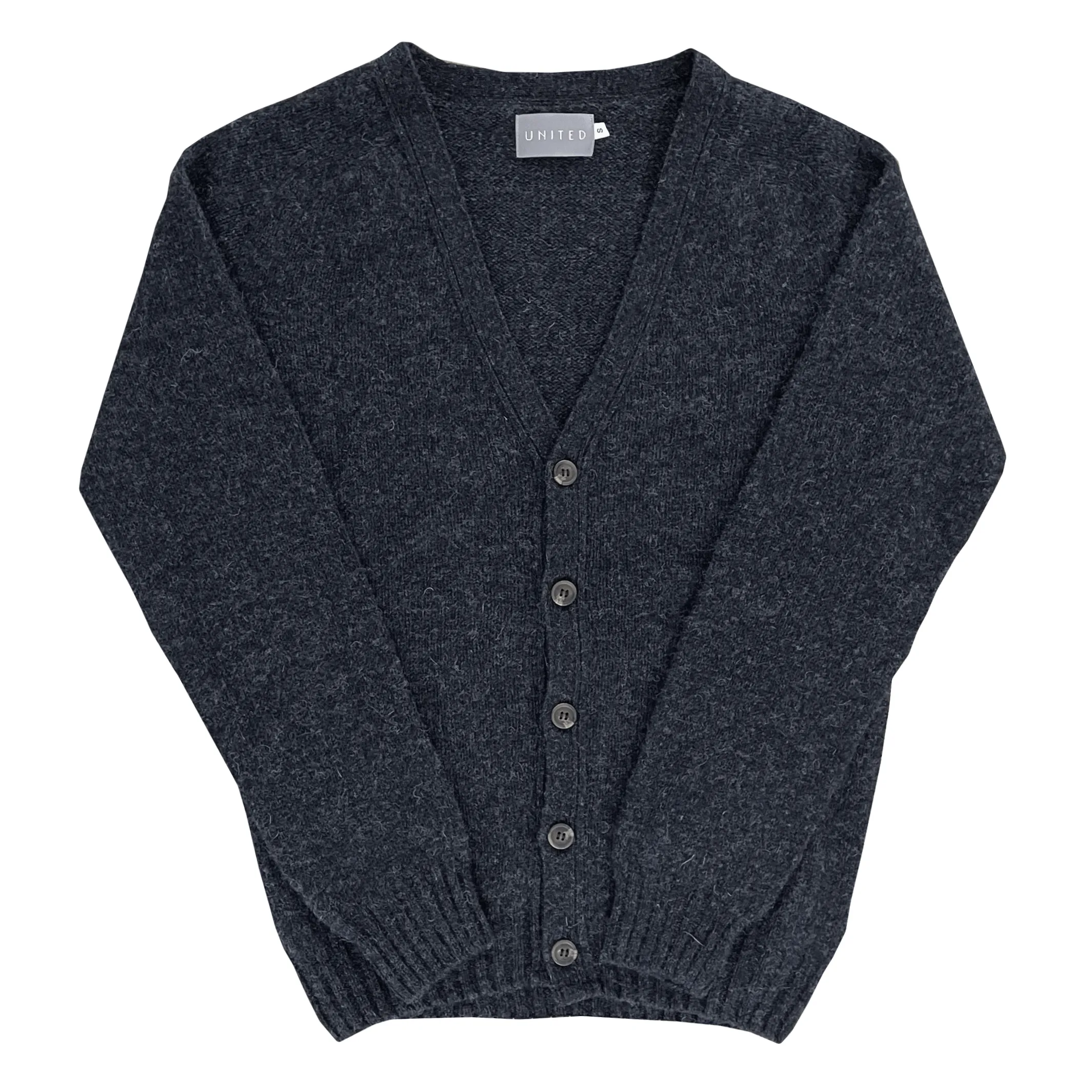 Charcoal Scottish Wool Cardigan Sweater