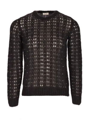 crystal-embellished mohair-blend sweater