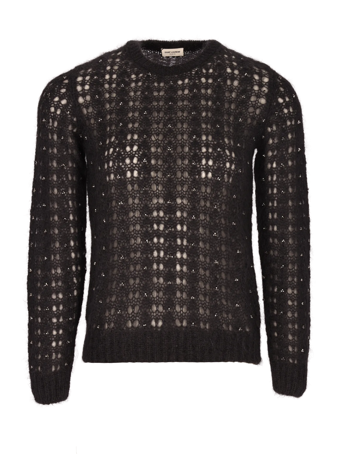 crystal-embellished mohair-blend sweater