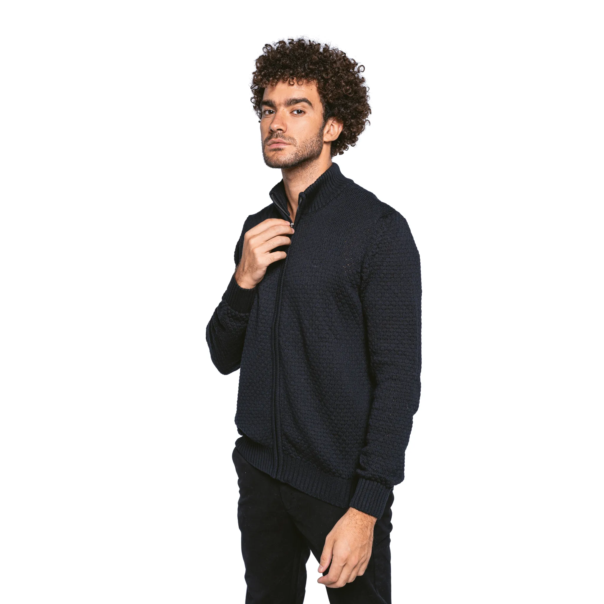 Full-Zip Sweater - Black