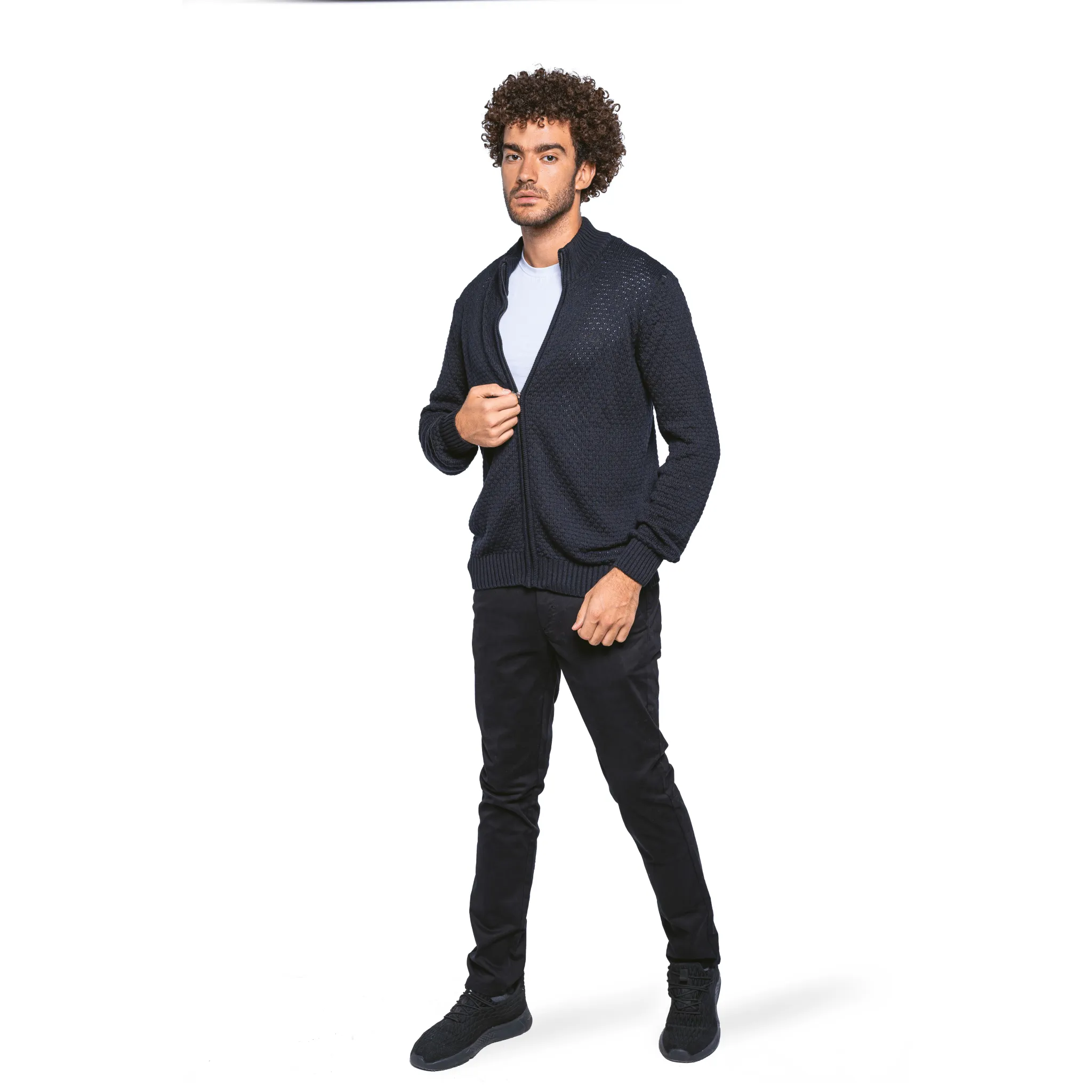 Full-Zip Sweater - Black