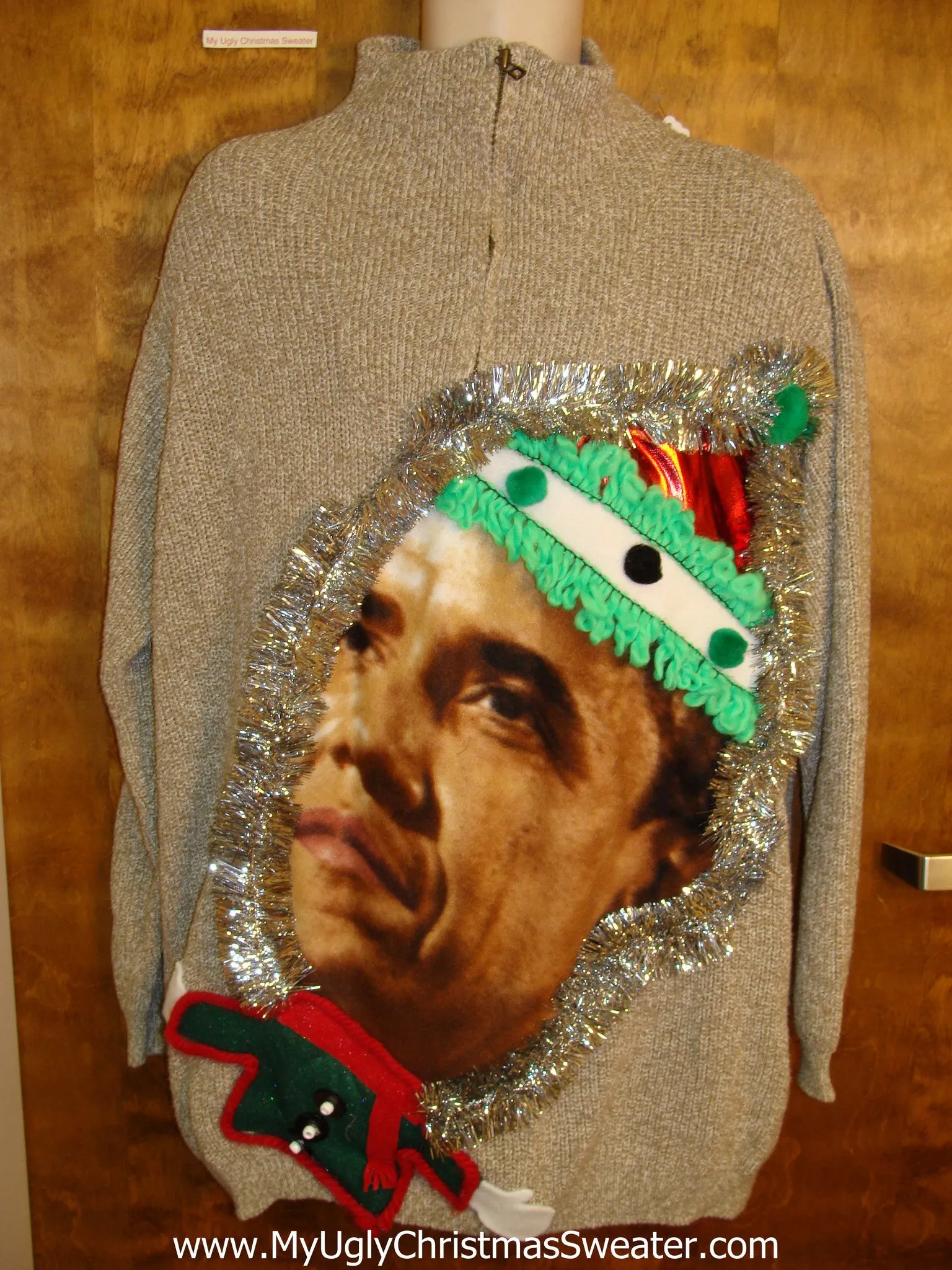 Fun Mens Festive Obama Ugly Christmas Sweater