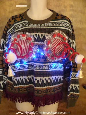 Funny Gift Light Up Ugly Christmas Jumper Naughty Sweater