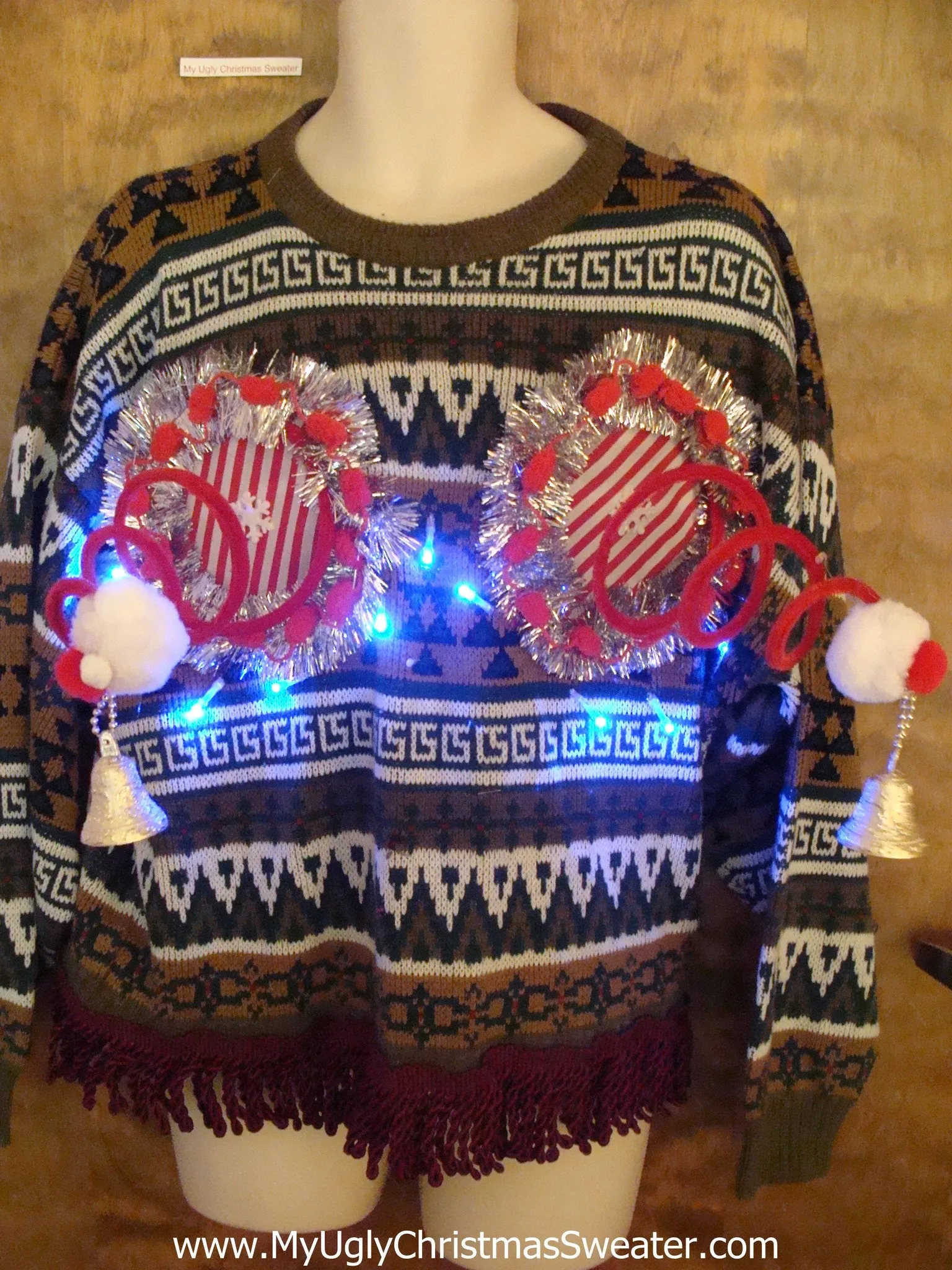 Funny Gift Light Up Ugly Christmas Jumper Naughty Sweater