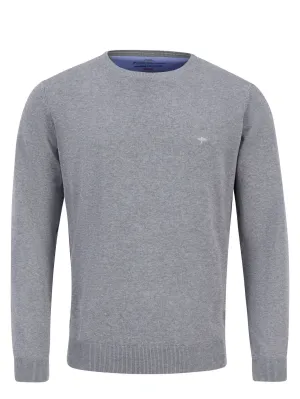 FYNCH HATTON Crew Neck Sweater - Men's Fine Knit – Steel