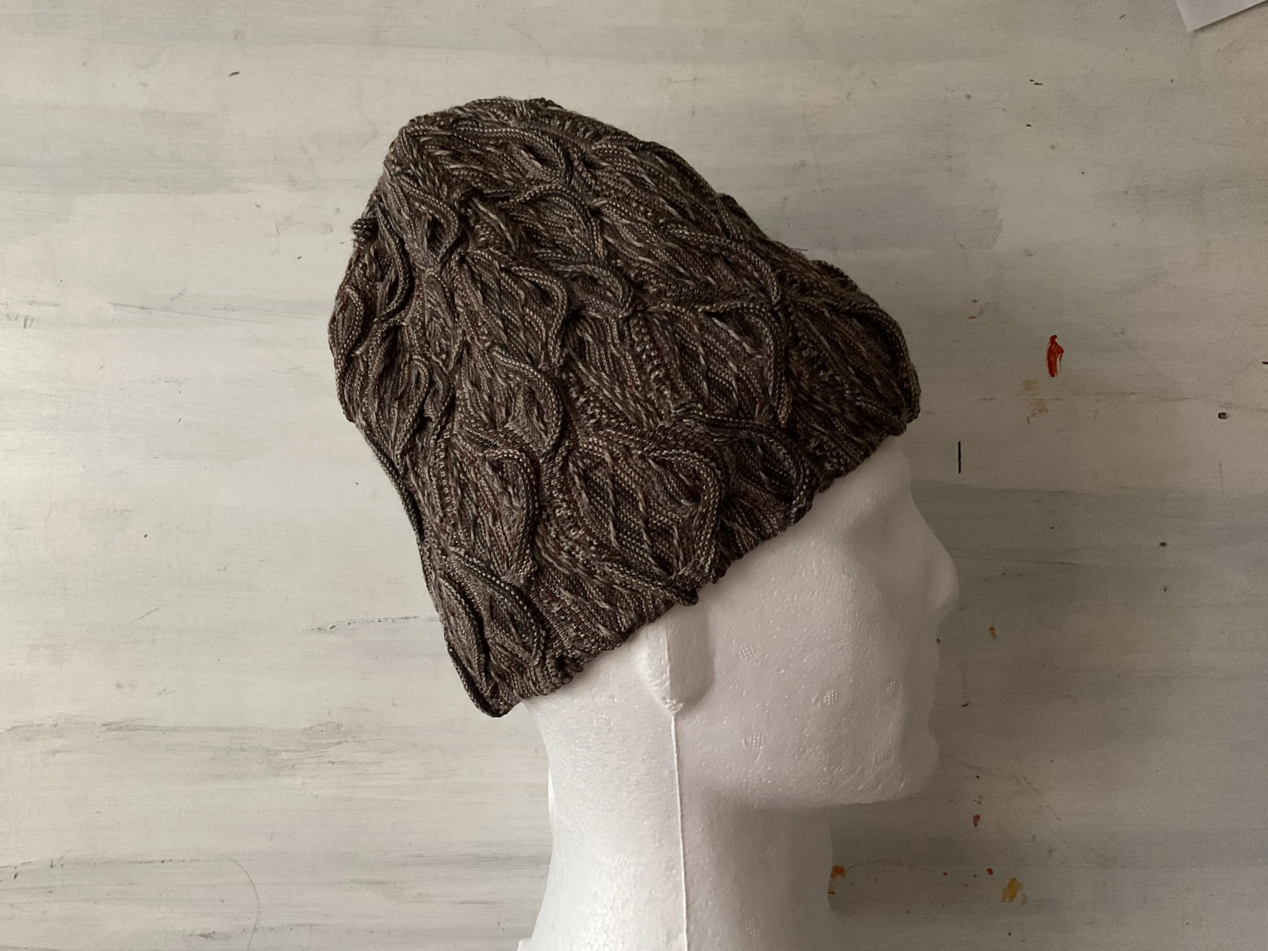 GECCU 3D-knitted merino wool ‘Wave’ beanie - brown marle