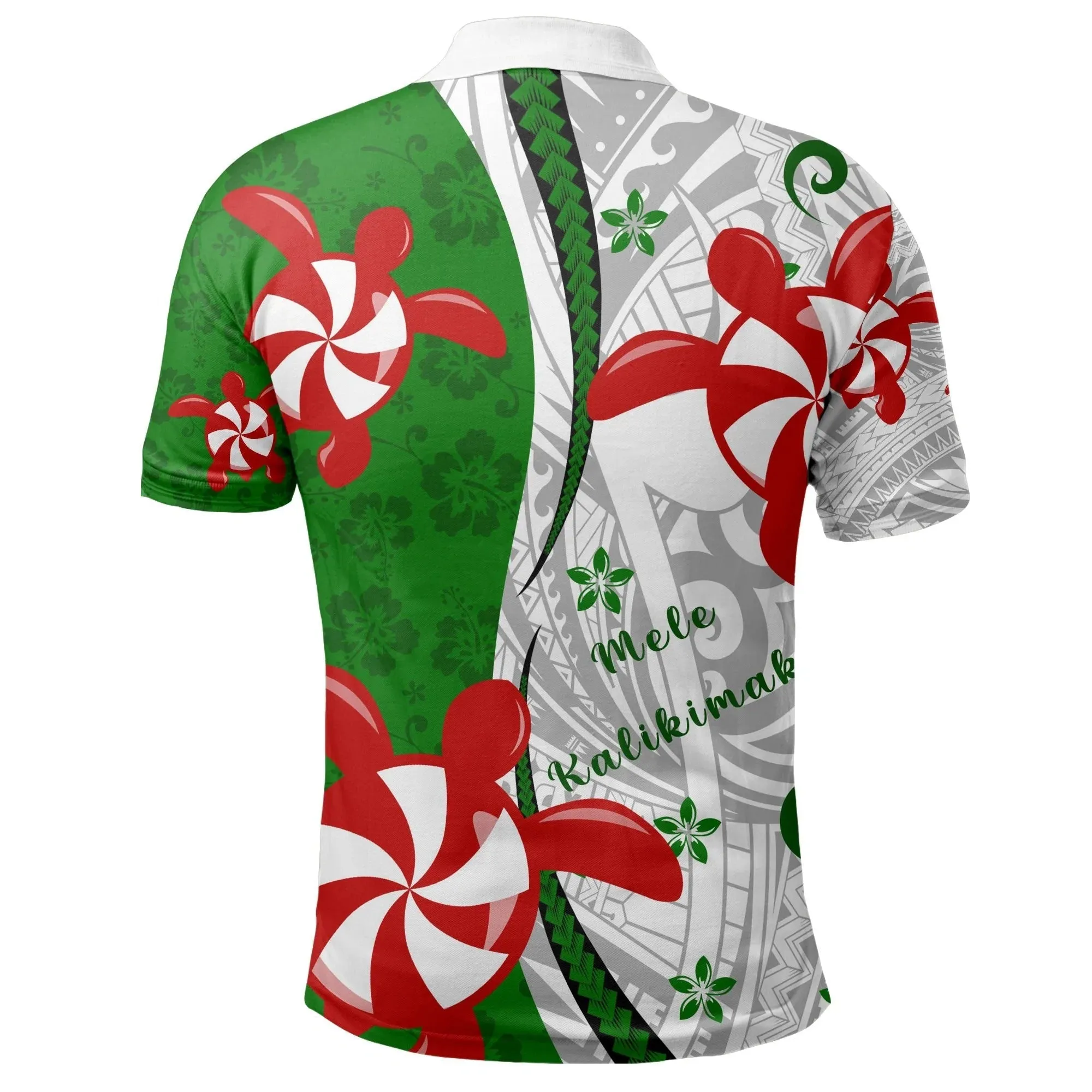 Hawaii Christmas Polynesian Polo Shirt - Turtle Candy Polo Shirt Men Women