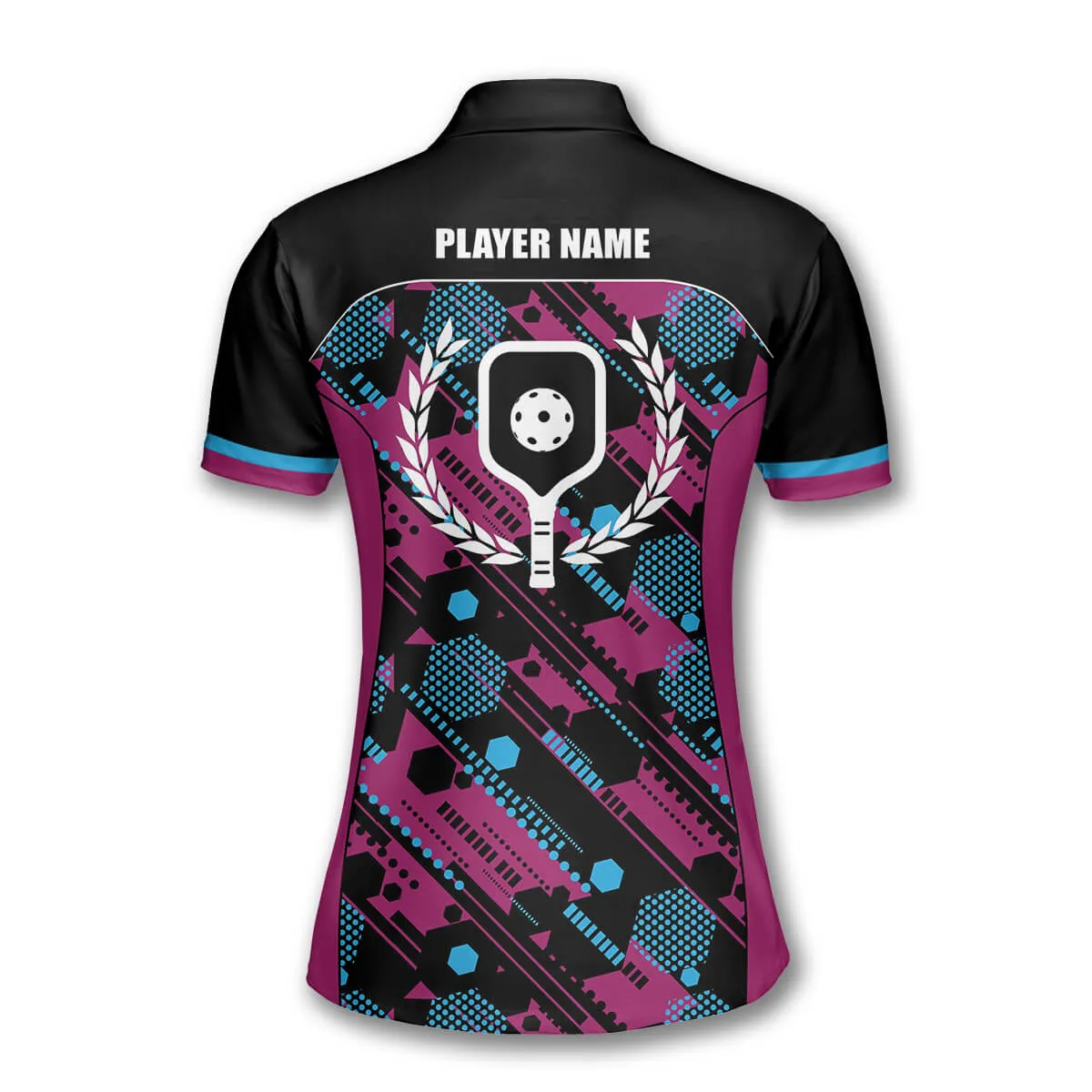 Hexagon Pattern Custom Pickleball Polo Shirts for Women