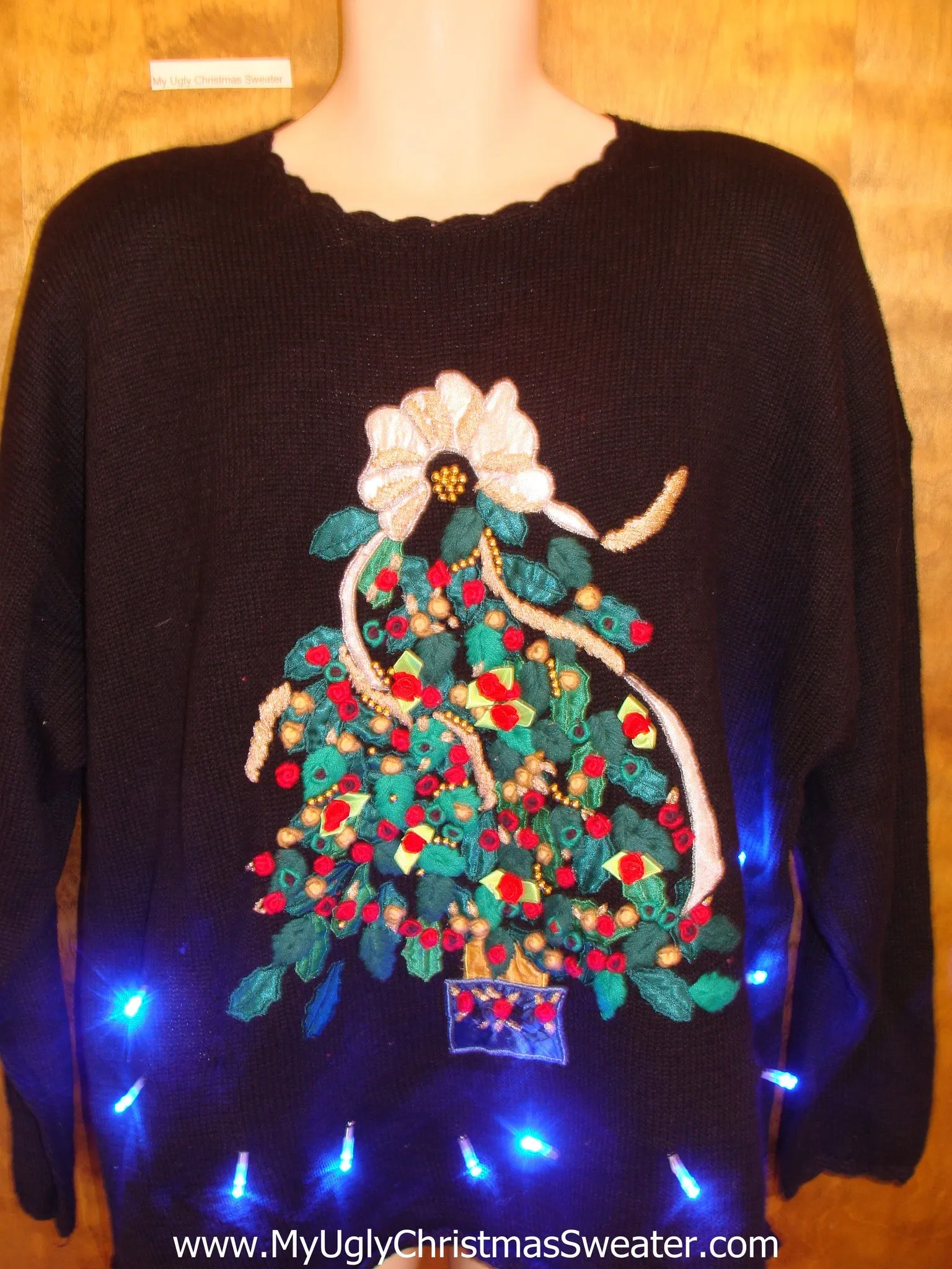 Horrific Tree Tacky Xmas Sweater with Lights