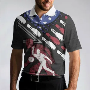 I Play Bowling Because I Like It Not Because I'M Good At It Polo Shirt, American Flag Bowling Shirt For Men Coolspod