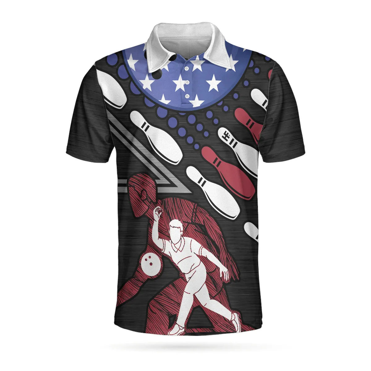 I Play Bowling Because I Like It Not Because I'M Good At It Polo Shirt, American Flag Bowling Shirt For Men Coolspod