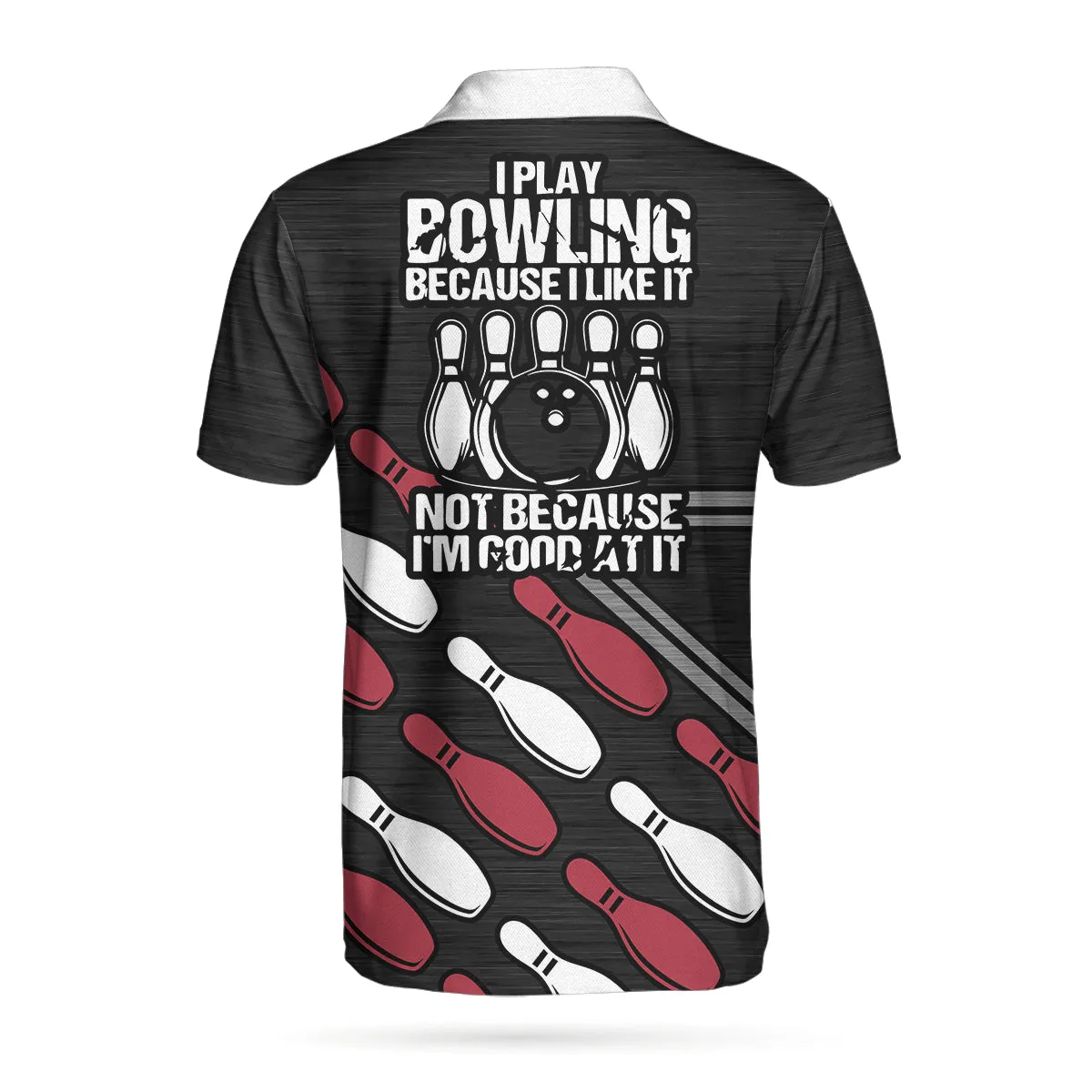 I Play Bowling Because I Like It Not Because I'M Good At It Polo Shirt, American Flag Bowling Shirt For Men Coolspod