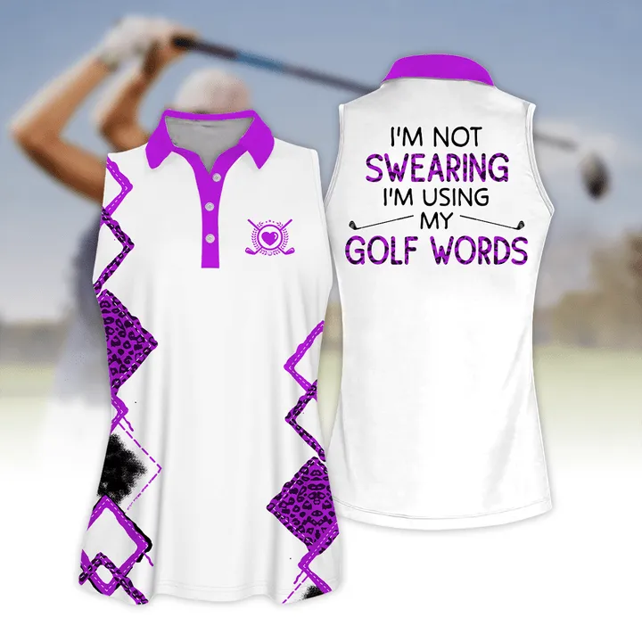 I'm Not Swearing I'm Using My Golf Words Golf Short Sleeve Women Polo Shirt, Cool Gift For Female Golfers