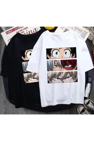 Jooy Company Anime Naruto Oversize Tshirt Black White Set of 2