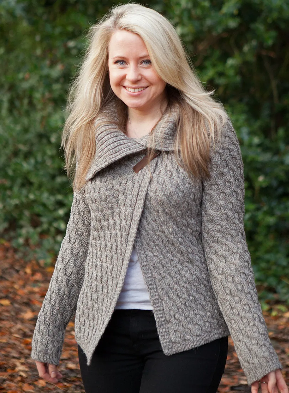 Ladies British Wool Cross-Over Cardigan