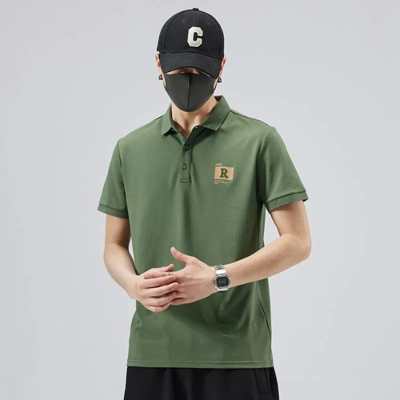 Lapel Pure Cotton Elasticity Chic Quality Short Sleeve Polo Shirt