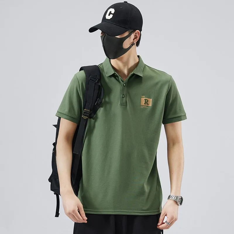 Lapel Pure Cotton Elasticity Chic Quality Short Sleeve Polo Shirt