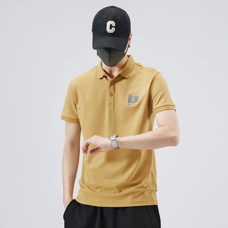 Lapel Pure Cotton Elasticity Chic Quality Short Sleeve Polo Shirt