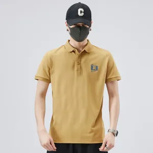 Lapel Pure Cotton Elasticity Chic Quality Short Sleeve Polo Shirt