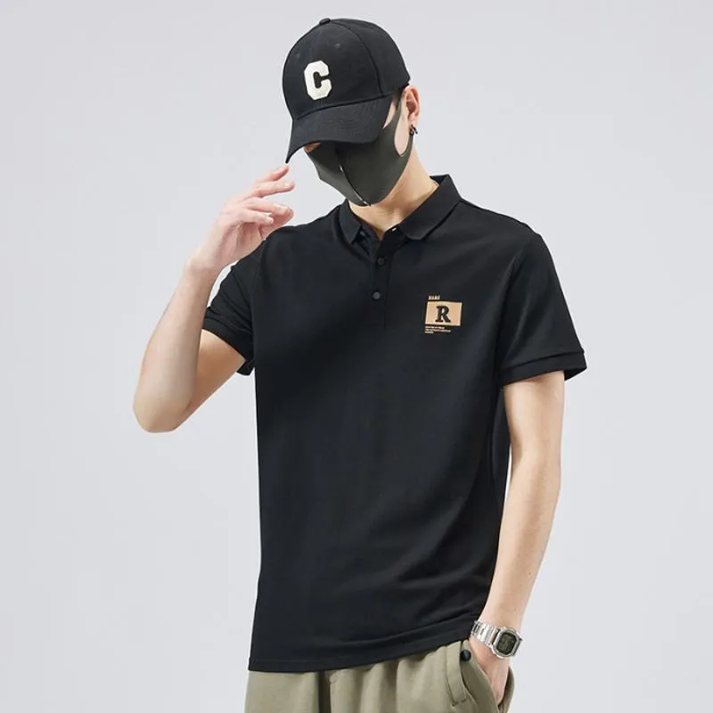 Lapel Pure Cotton Elasticity Chic Quality Short Sleeve Polo Shirt