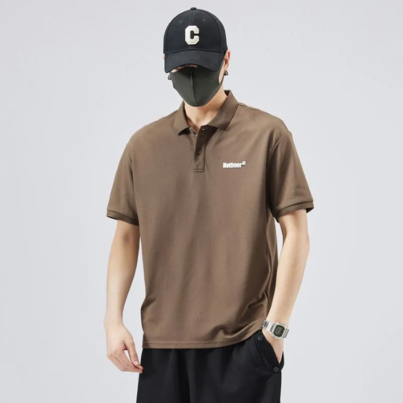 Lapel Pure Cotton Simplicity Chic Short Sleeve Polo Shirt