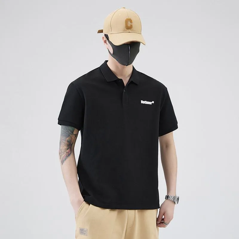 Lapel Pure Cotton Simplicity Chic Short Sleeve Polo Shirt