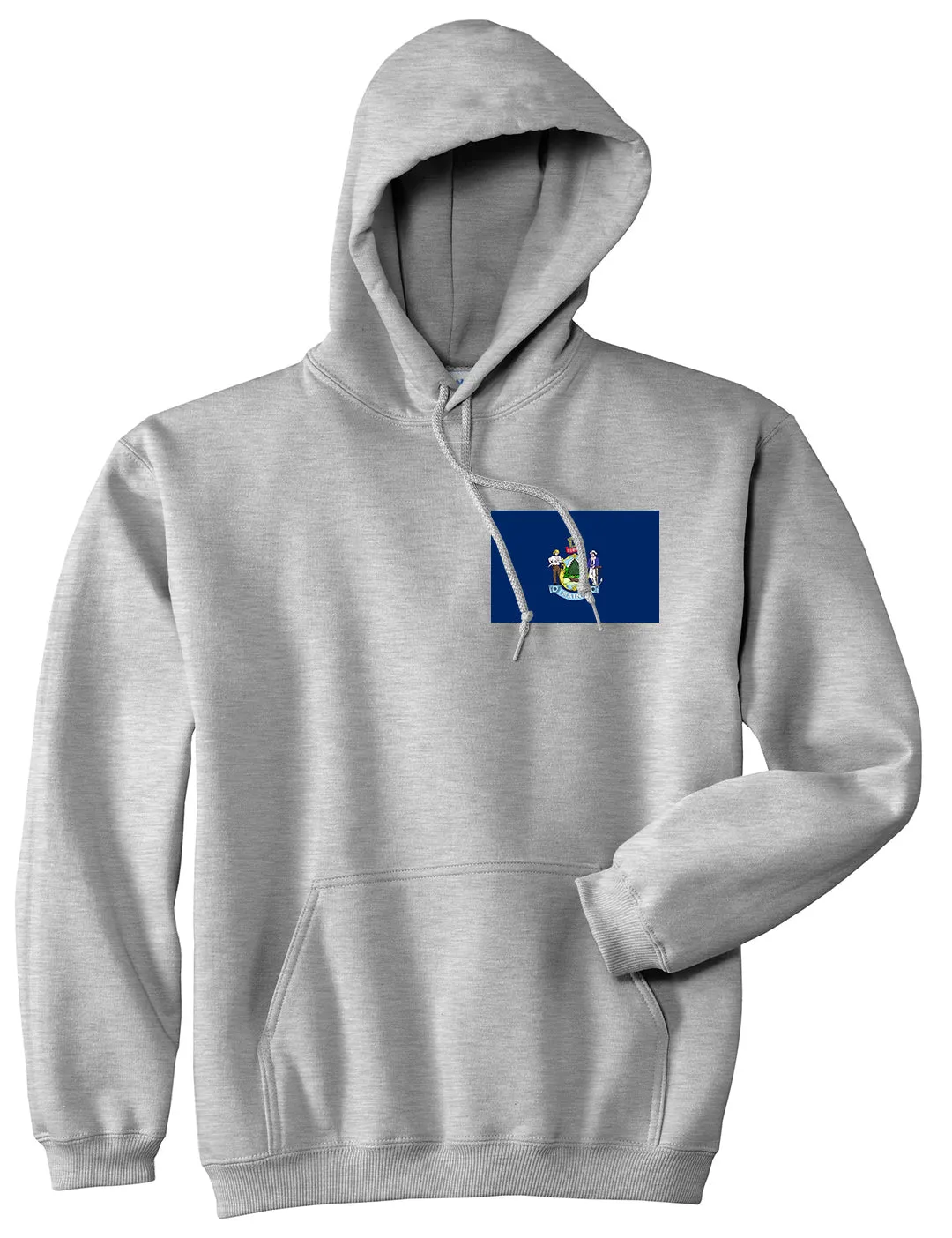 Maine State Flag ME Chest Mens Pullover Hoodie