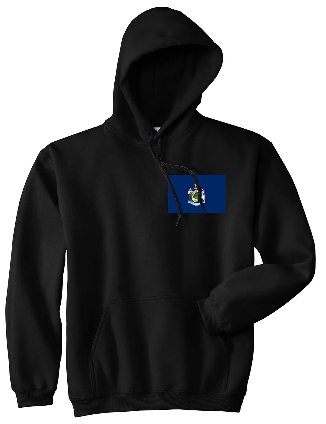 Maine State Flag ME Chest Mens Pullover Hoodie